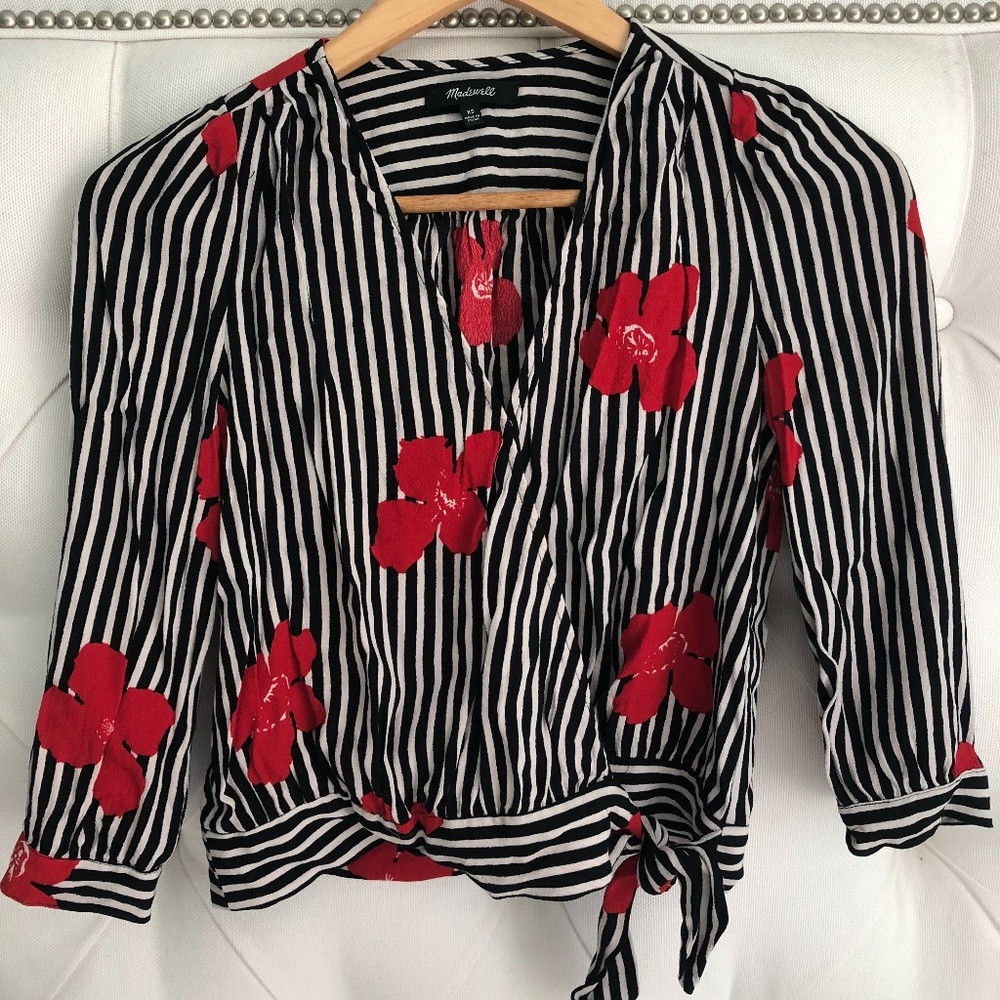 Madewell Wrap Top in Candied Orchids